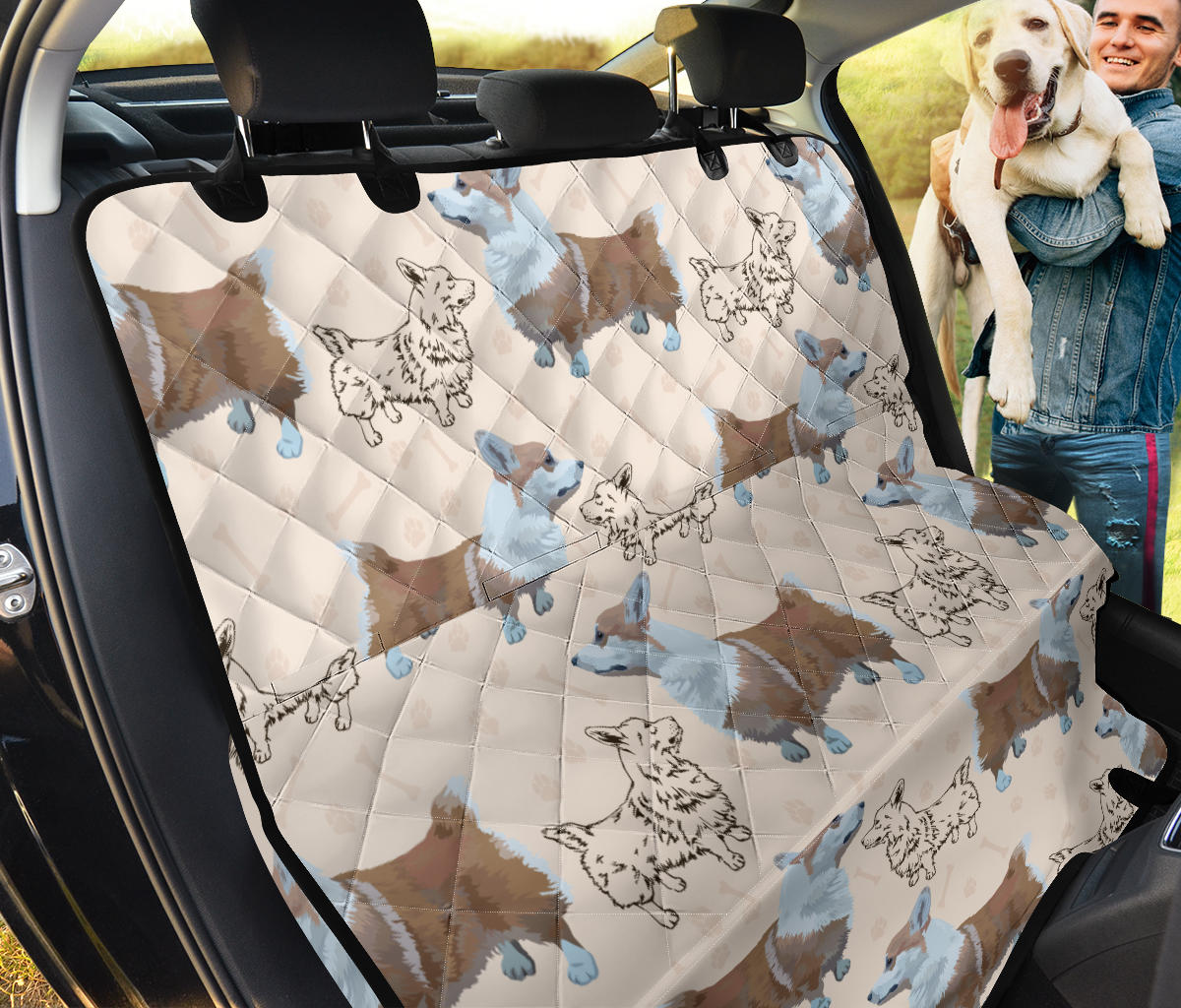 Pembroke Welsh Corgis Pattern Print Design A03 Rear Dog Car Seat Cover Hammock