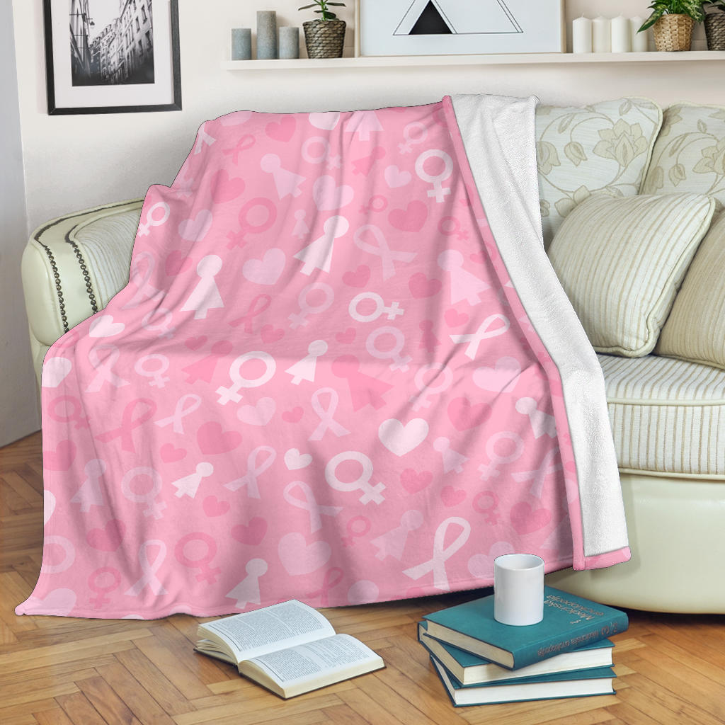 Breast cancer Pattern Print Design 01 Premium Blanket