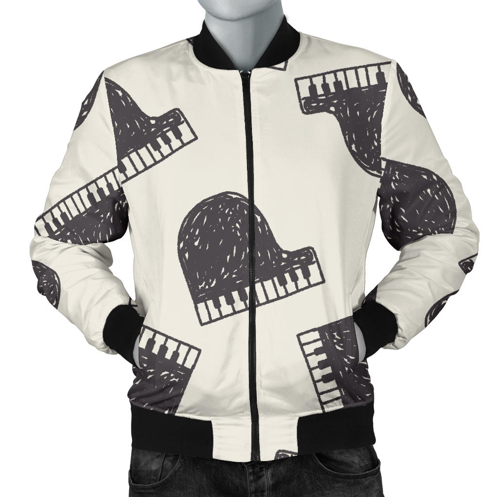 Piano Pattern Print Design 04 Men Bomber Jacket