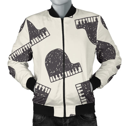 Piano Pattern Print Design 04 Men Bomber Jacket
