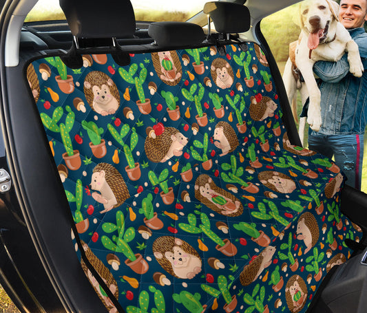 Hedgehog Cactus Pattern Print Design 04 Rear Dog Car Seat Cover Hammock