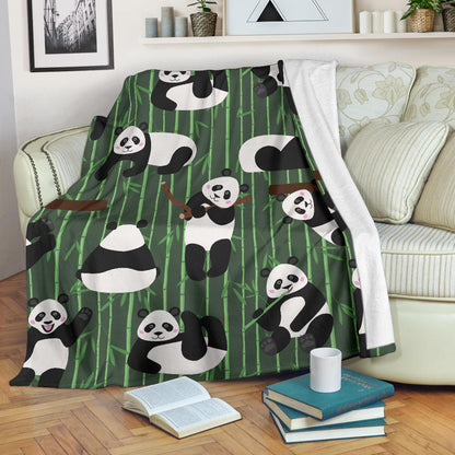 Panda Pattern Print Design A04 Premium Blanket
