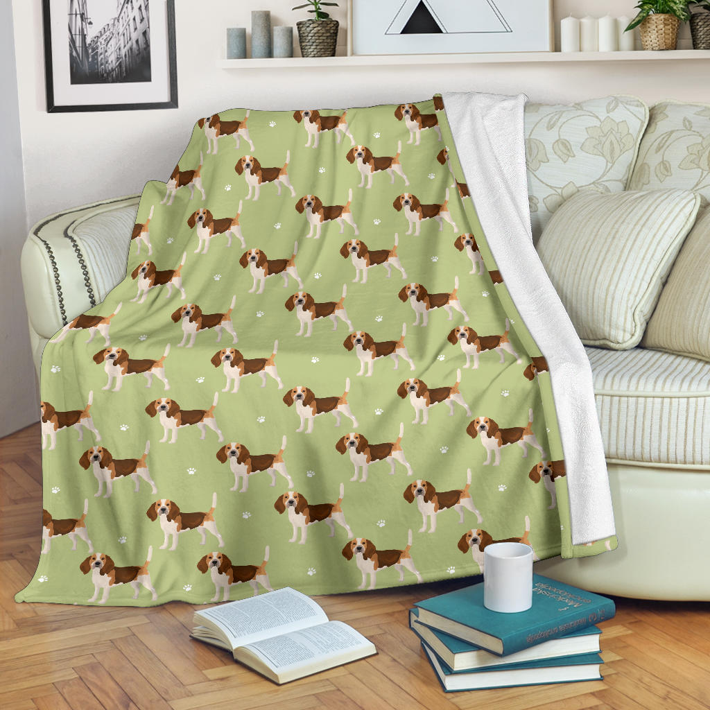 Beagle Pattern Print Design 07 Premium Blanket