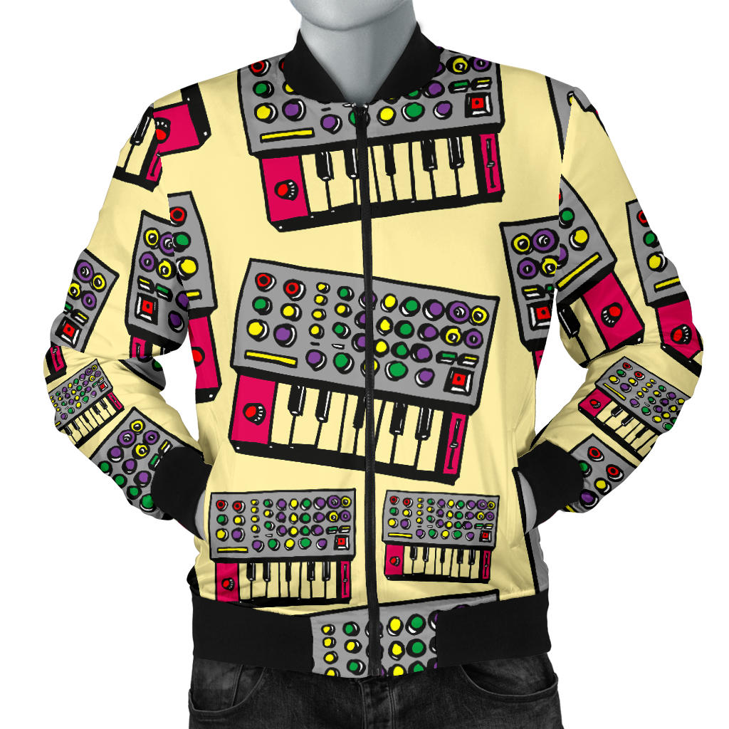 Synthesizer Pattern Print Design 01 Men Bomber Jacket