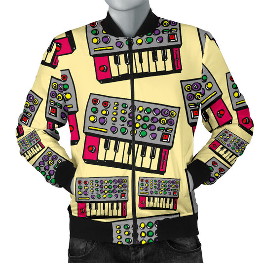 Synthesizer Pattern Print Design 01 Men Bomber Jacket