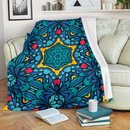 Kaleidoscope Pattern Print Design 04 Premium Blanket