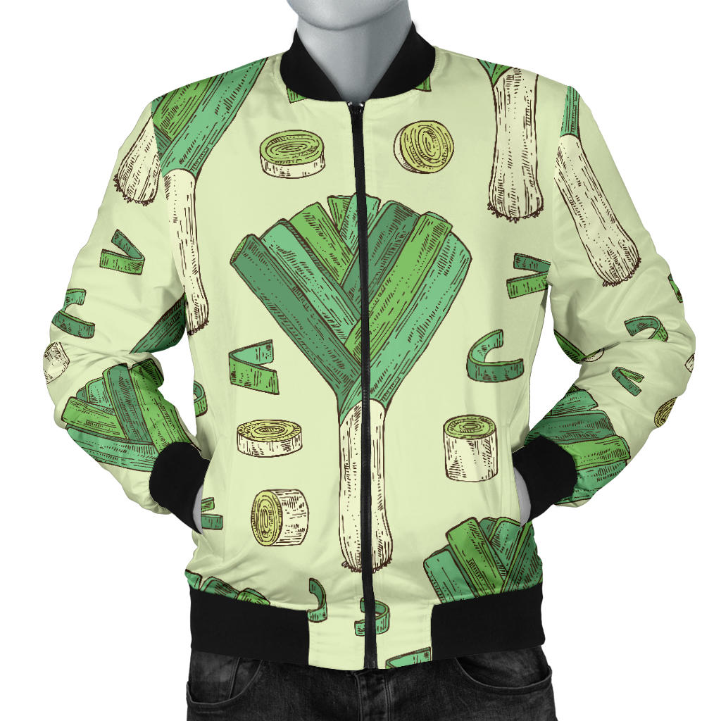Leek Pattern Print Design 04 Men Bomber Jacket