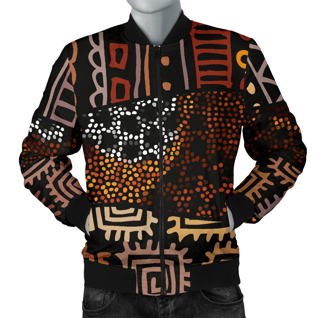 African Pattern Print Design 07 Men Bomber Jacket