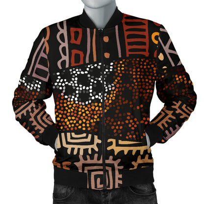 African Pattern Print Design 07 Men Bomber Jacket