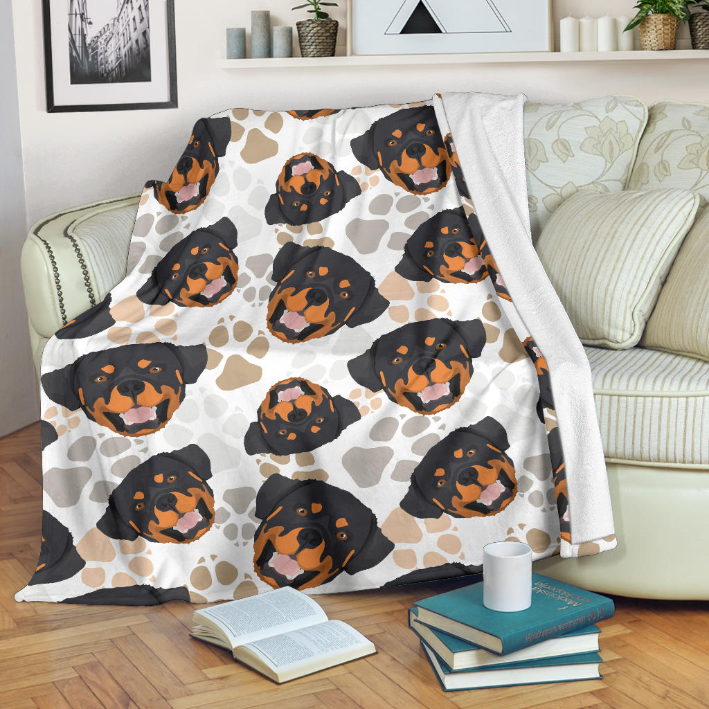 Rottweiler Pattern Print Design A03 Premium Blanket