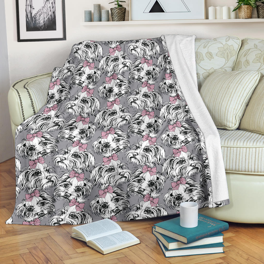 Maltese Pattern Print Design 01 Premium Blanket