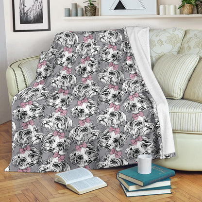 Maltese Pattern Print Design 01 Premium Blanket