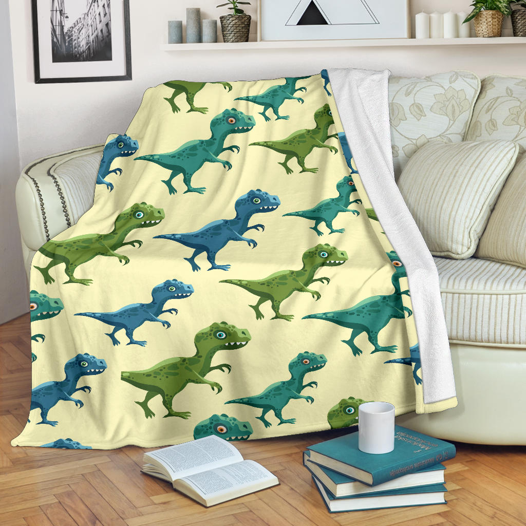 T Rex Pattern Print Design A04 Premium Blanket