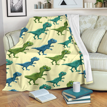 T Rex Pattern Print Design A04 Premium Blanket