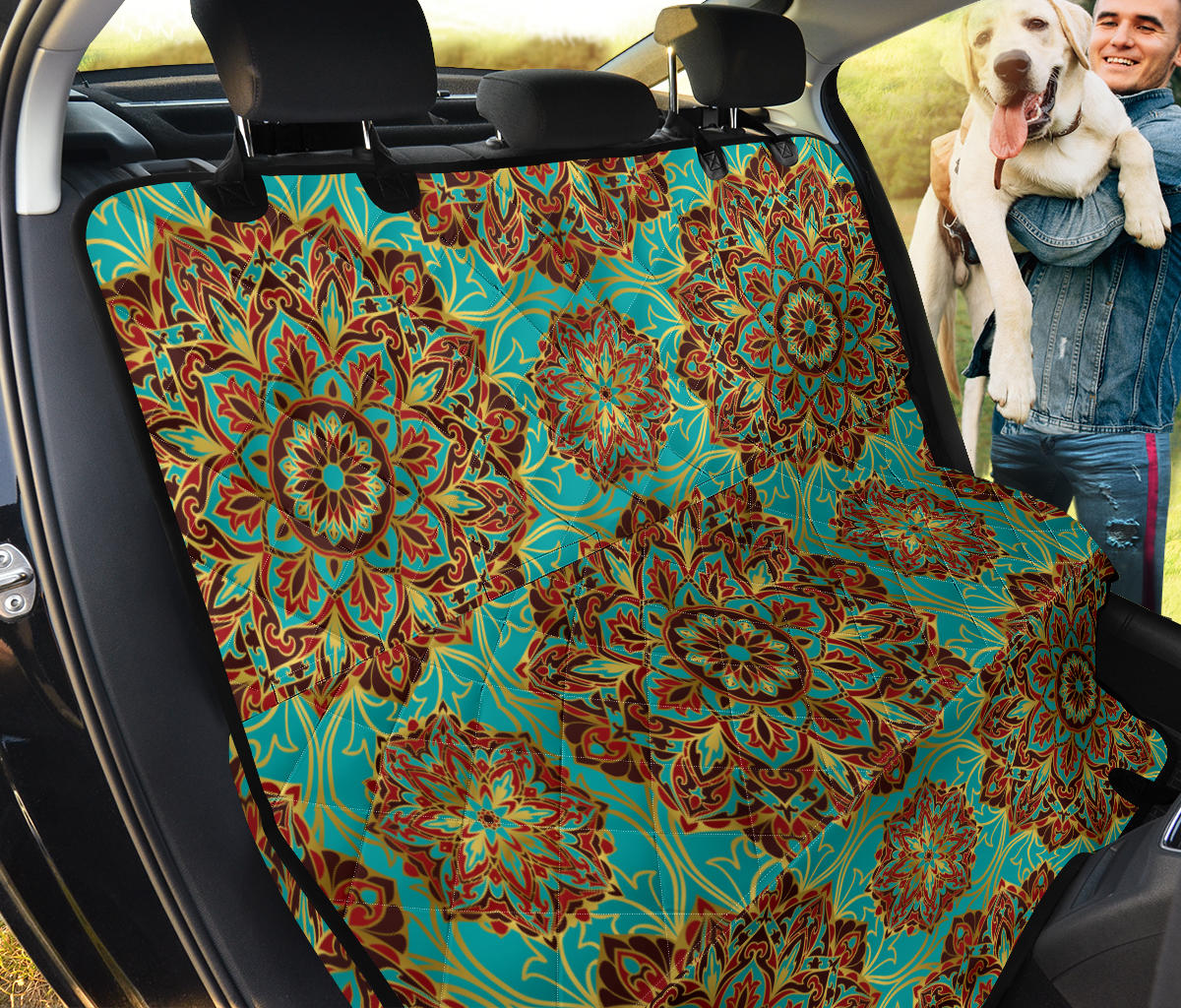 Medallion Pattern Print Design 02 Rear Dog Car Seat Cover Hammock