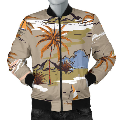 Pacific island Pattern Print Design A05 Men Bomber Jacket