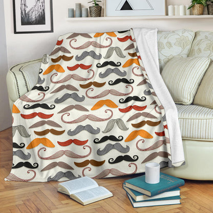 Mustache Pattern Print Design A02 Premium Blanket