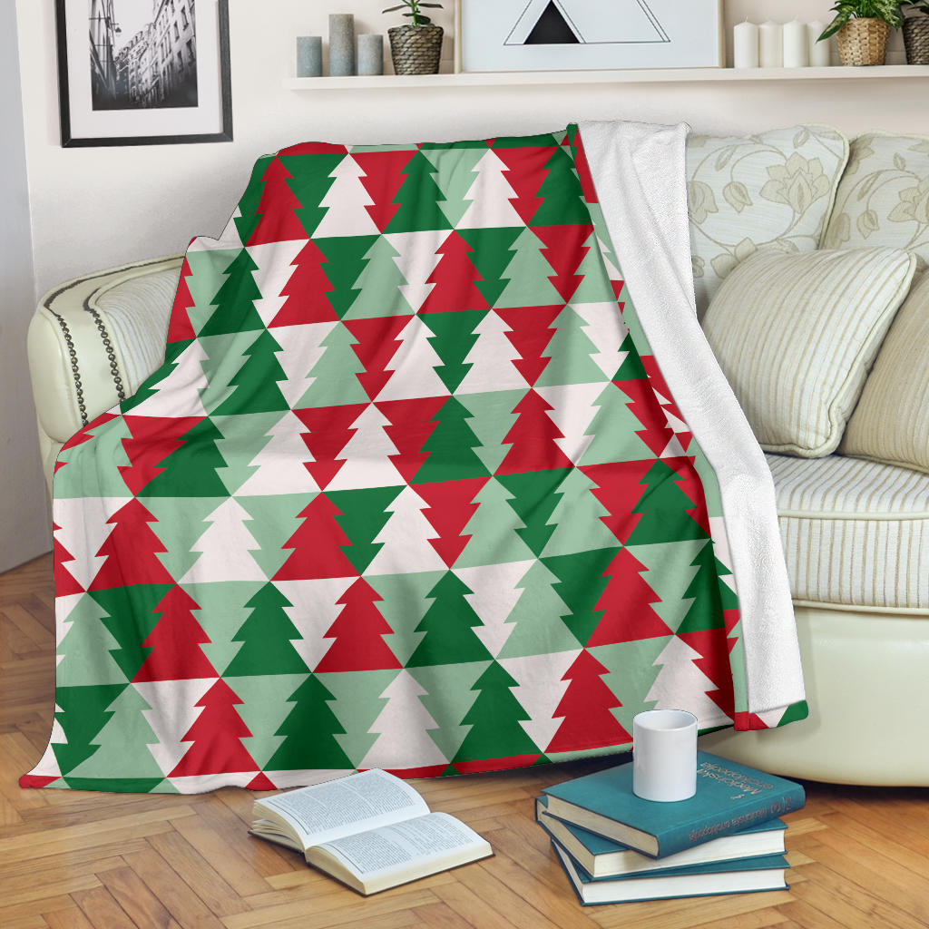 Christmas Tree Pattern Print Design 01 Premium Blanket