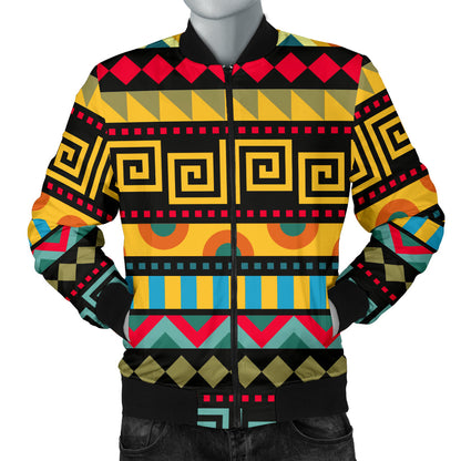 African Pattern Print Design 03 Men Bomber Jacket