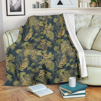 Camouflage Tropical Pattern Print Design 04 Premium Blanket