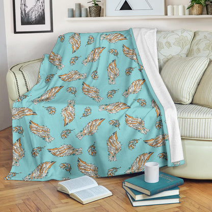 Angel Wings Pattern Print Design 03 Premium Blanket