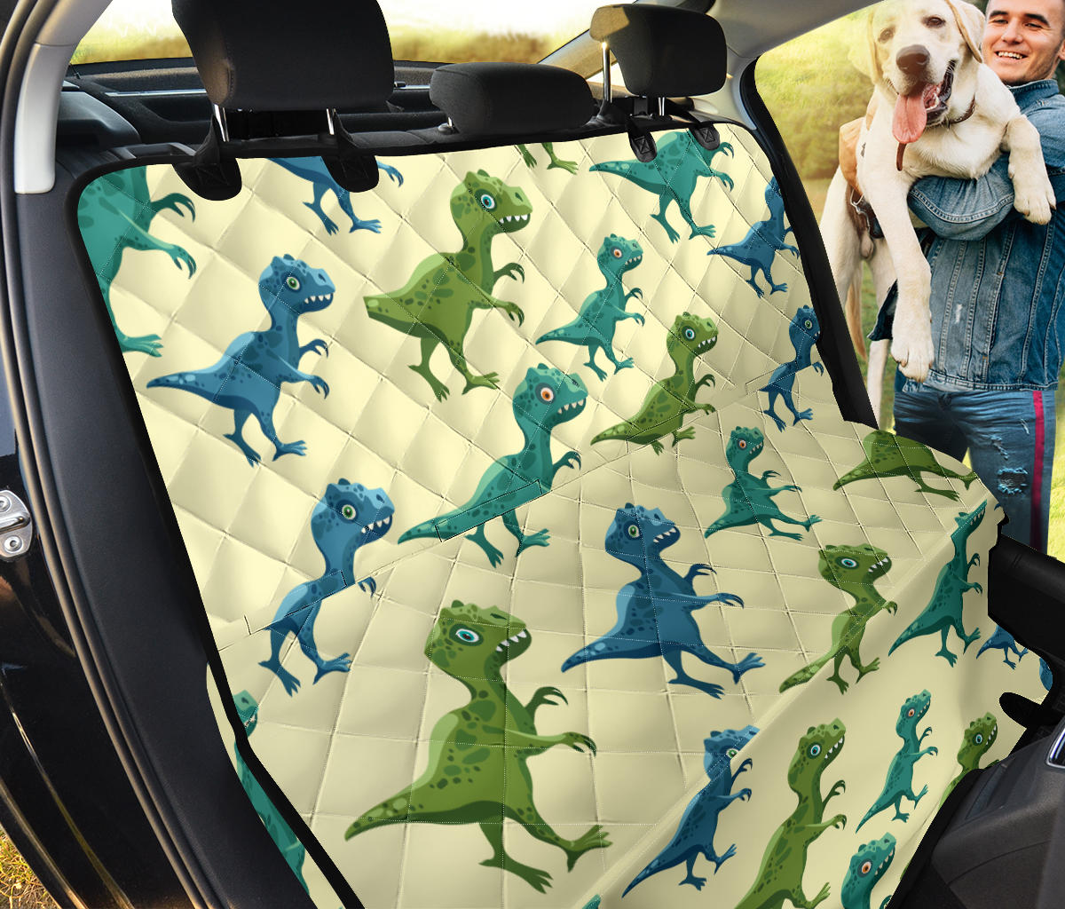 T Rex Pattern Print Design A04 Rear Dog Car Seat Cover Hammock
