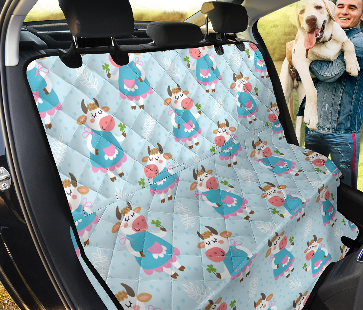 Cattle Happy Pattern Print Design 03 Rear Dog Car Seat Cover Hammock