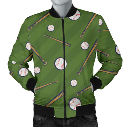 Baseball Pattern Print Design 02 Men Bomber Jacket