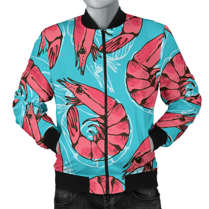 Prawn Pattern Print Design 01 Men Bomber Jacket