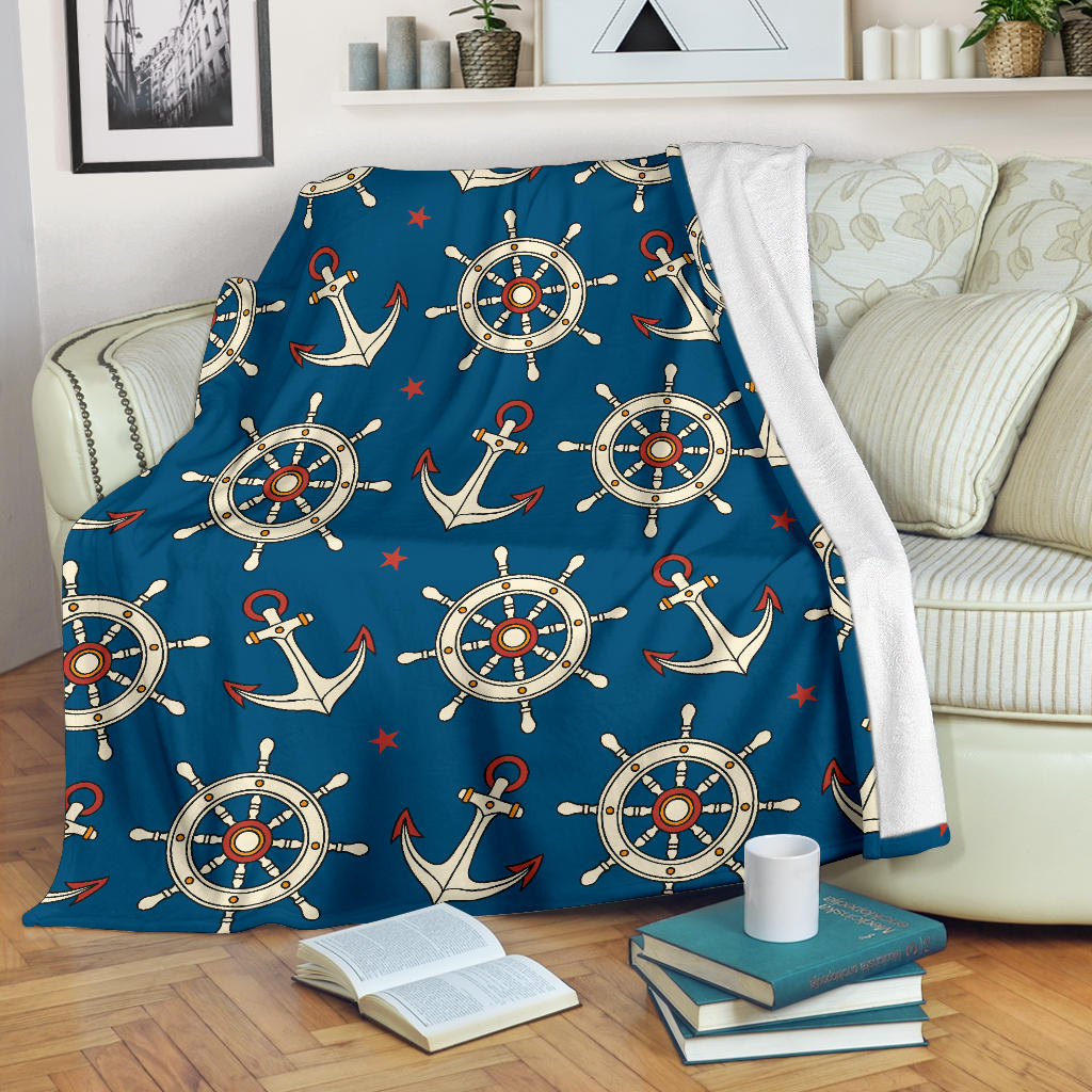 Anchor Pattern Print Design 02 Premium Blanket