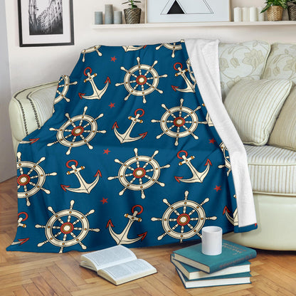 Anchor Pattern Print Design 02 Premium Blanket