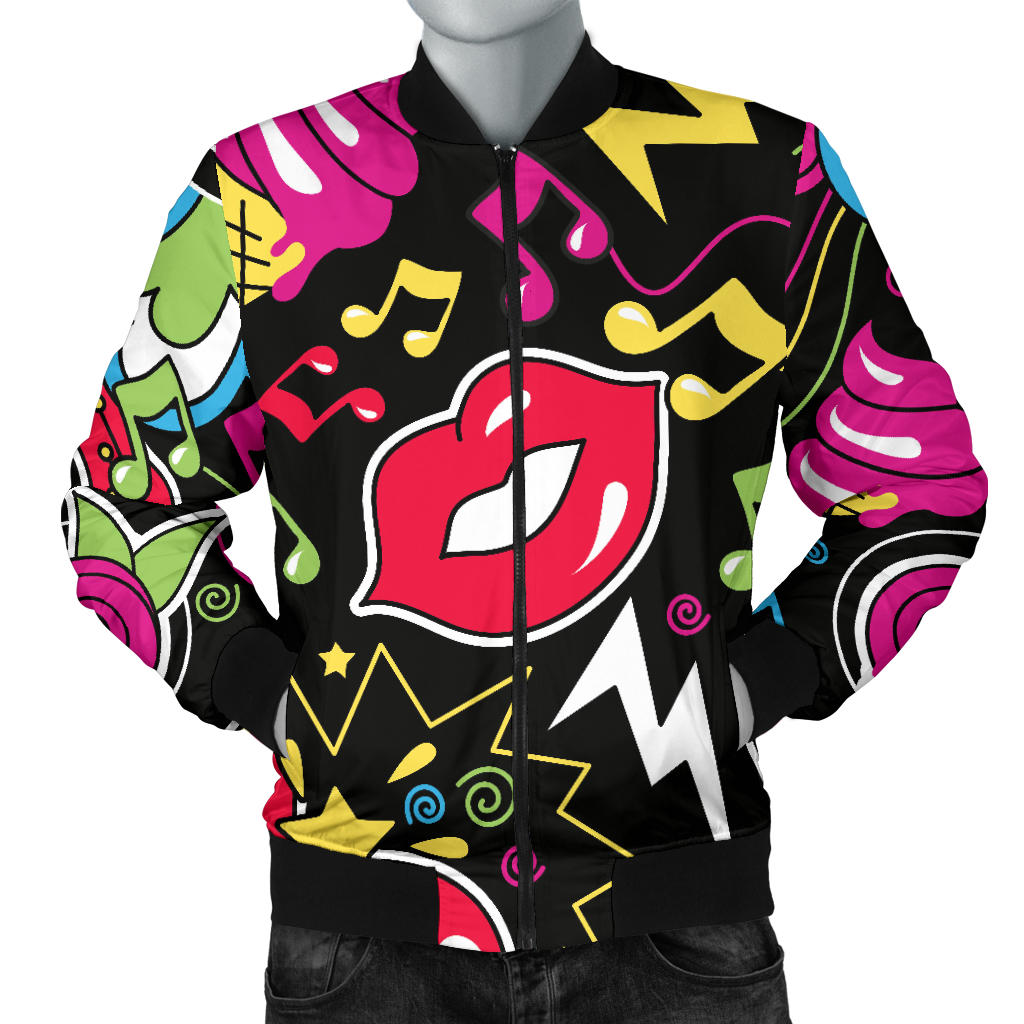 Pop Art Pattern Print Design A04 Men Bomber Jacket