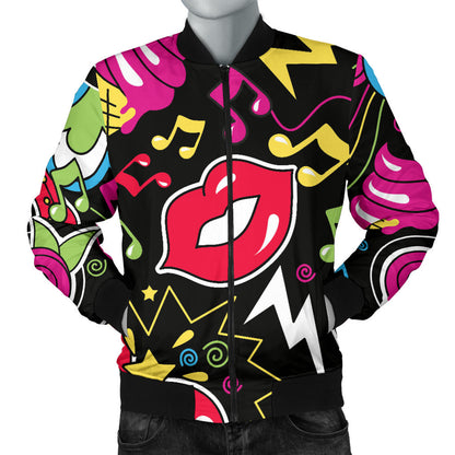 Pop Art Pattern Print Design A04 Men Bomber Jacket