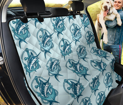 Swordfish Pattern Print Design 03 Rear Dog Car Seat Cover Hammock