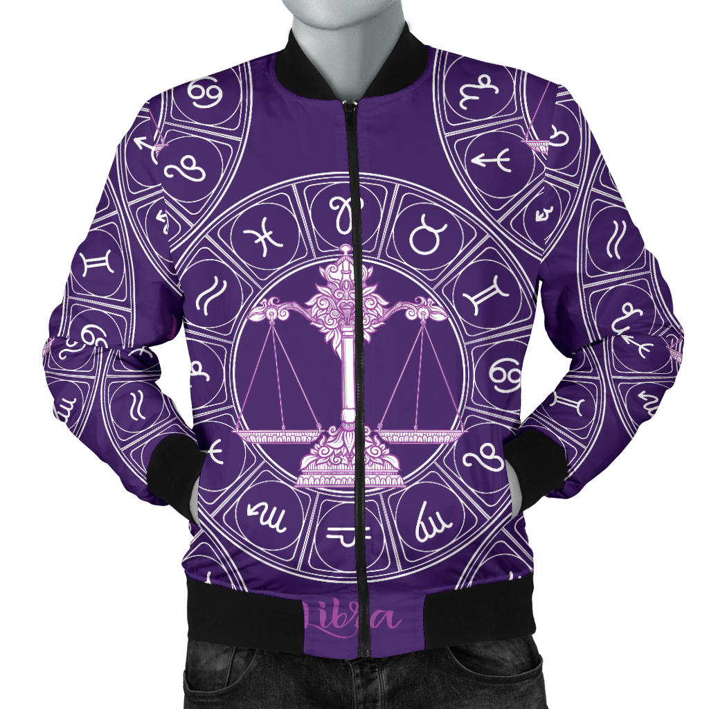 Libra Pattern Print Design 03 Men Bomber Jacket