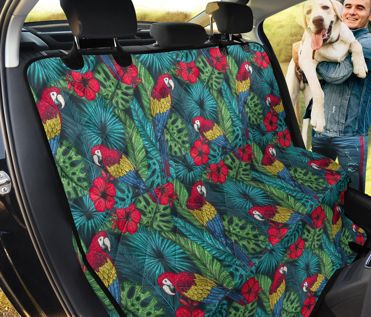 Parrot Pattern Print Design A05 Rear Dog Car Seat Cover Hammock