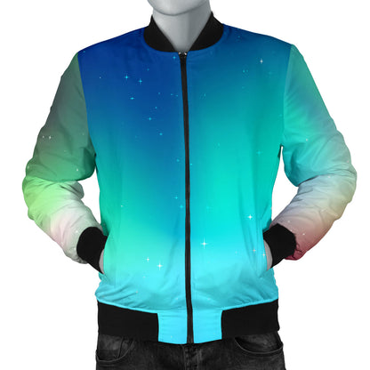 Aurora Borealis Pattern Print Design 02 Men Bomber Jacket