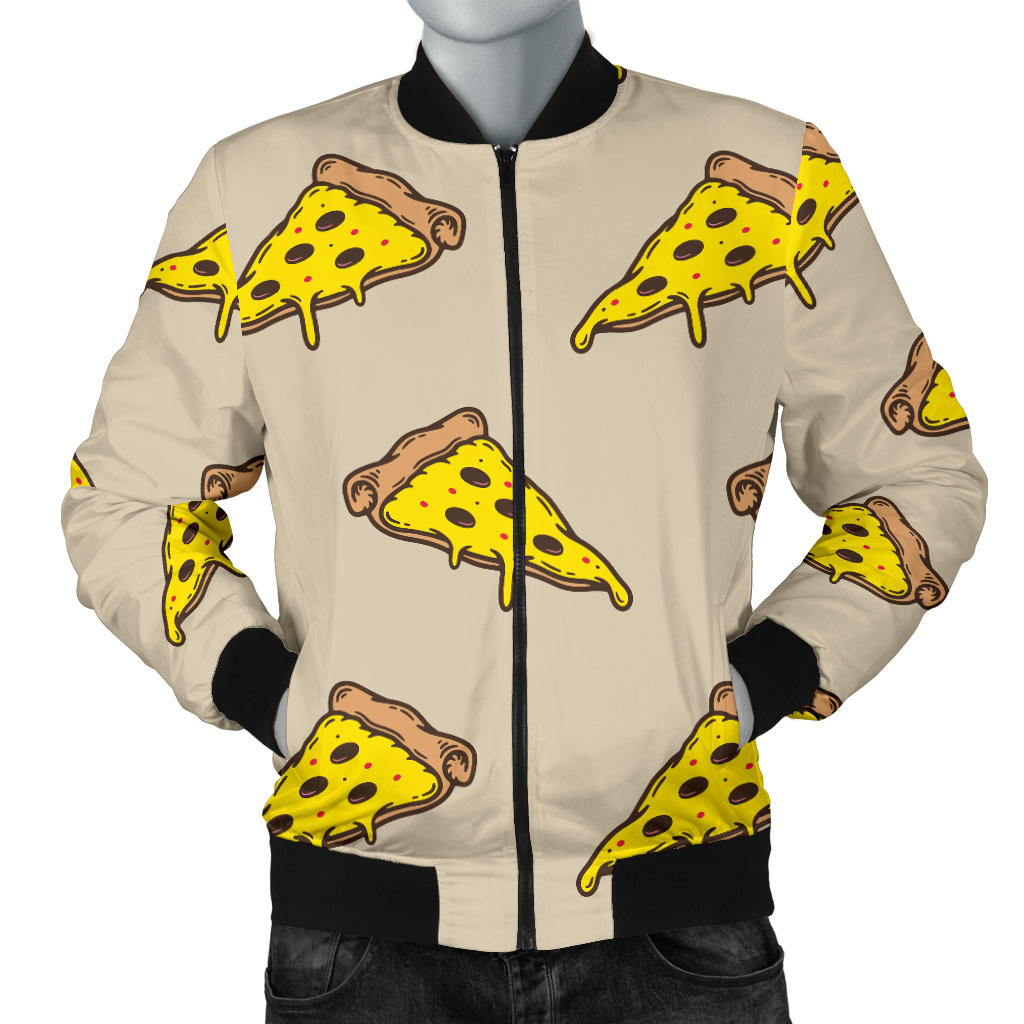 Pizza Pattern Print Design A04 Men Bomber Jacket