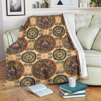 Calendar Aztec Pattern Print Design 02 Premium Blanket