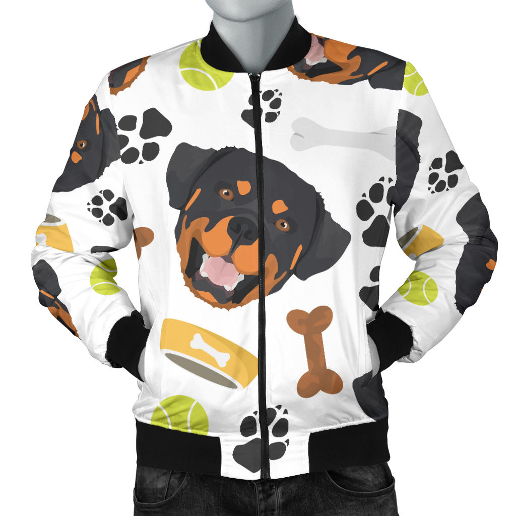 Rottweiler Pattern Print Design A04 Men Bomber Jacket