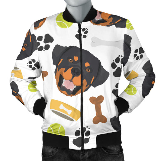 Rottweiler Pattern Print Design A04 Men Bomber Jacket