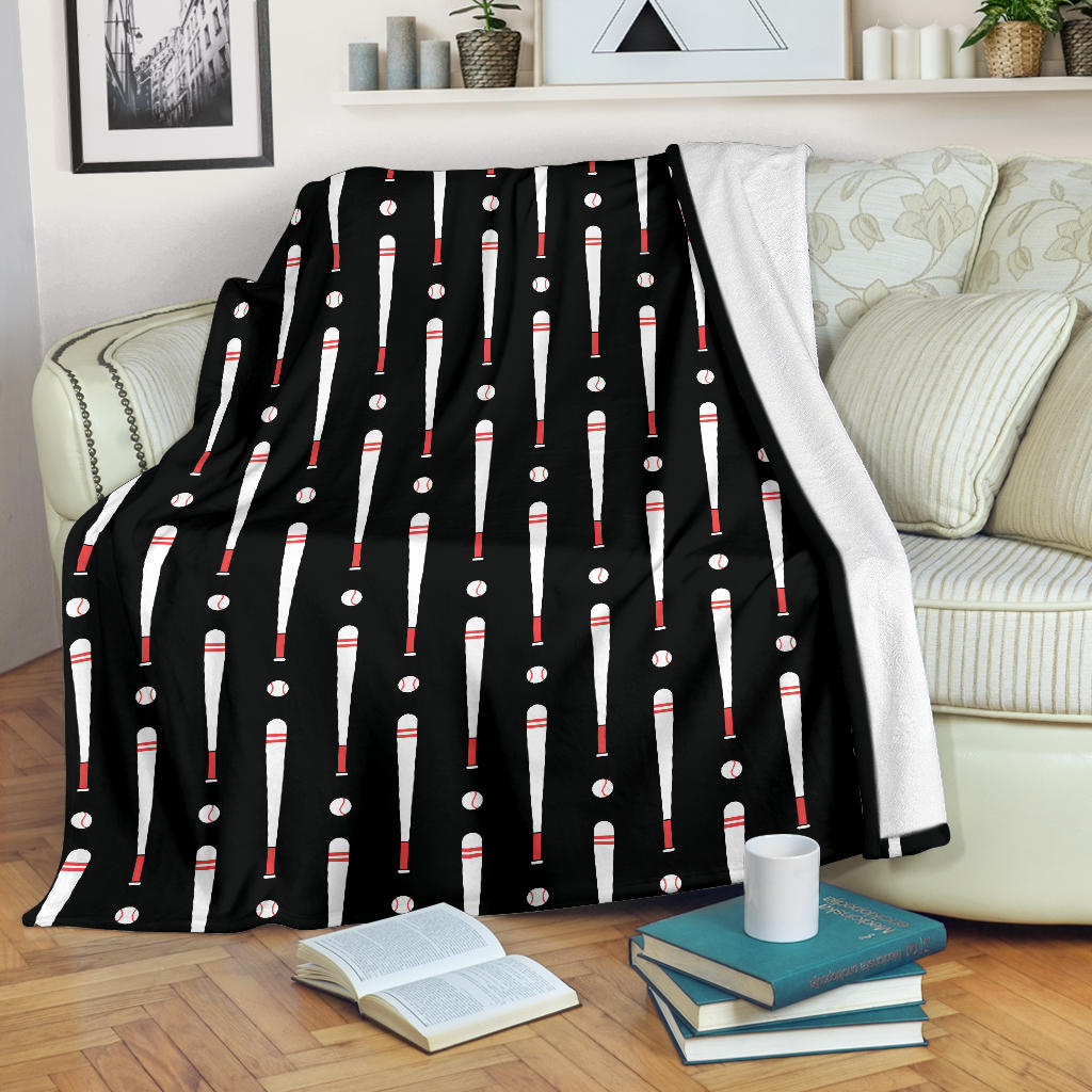 Baseball Pattern Print Design 03 Premium Blanket