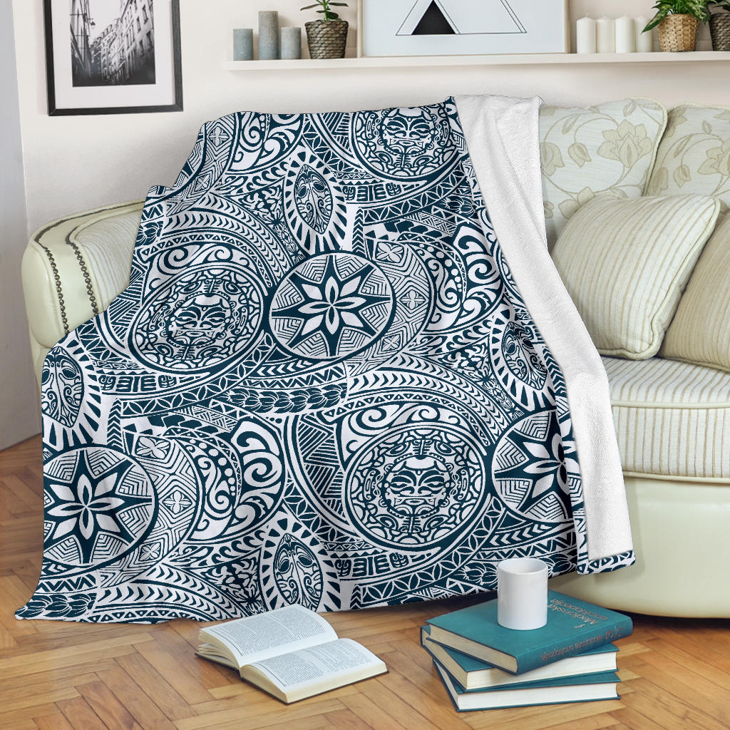 Polynesian Pattern Print Design A03 Premium Blanket