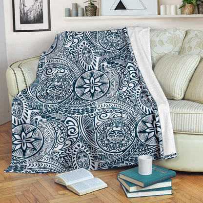 Polynesian Pattern Print Design A03 Premium Blanket