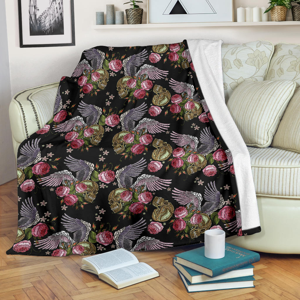 Angel Wings Pattern Print Design 06 Premium Blanket