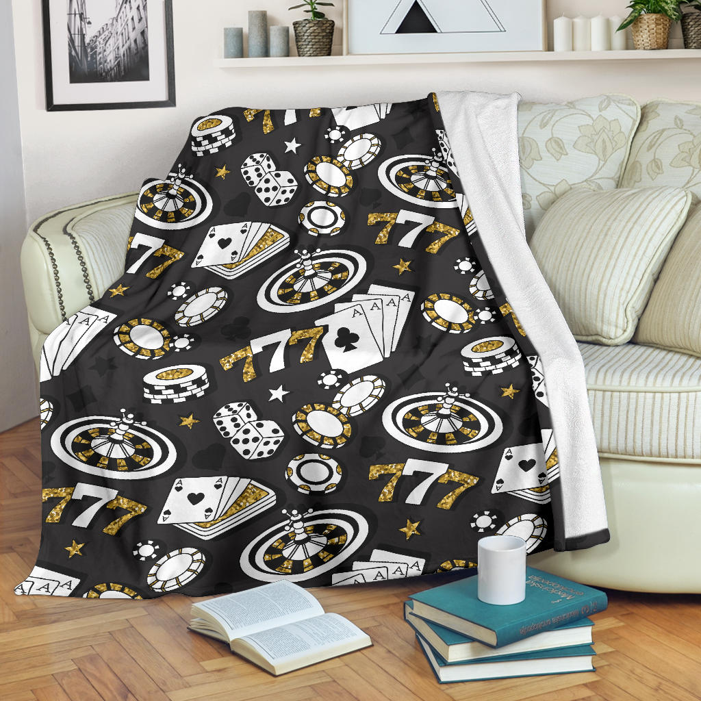 Casino Pattern Print Design 05 Premium Blanket