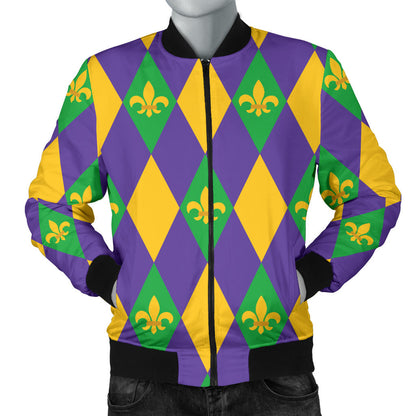 Mardi Gras Pattern Print Design 05 Men Bomber Jacket