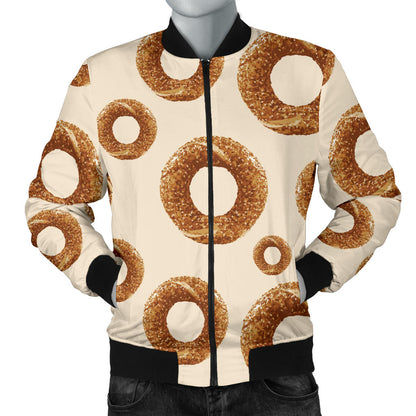 Bagel Pattern Print Design 01 Men Bomber Jacket
