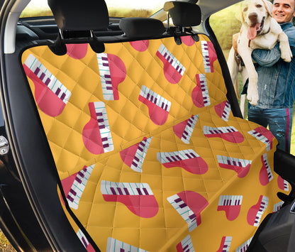 Piano Pattern Print Design 02 Rear Dog Car Seat Cover Hammock