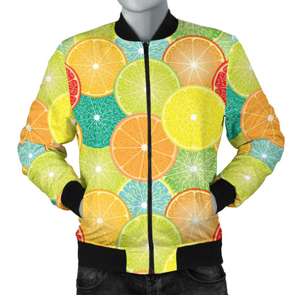 Citrus Pattern Print Design 01 Men Bomber Jacket